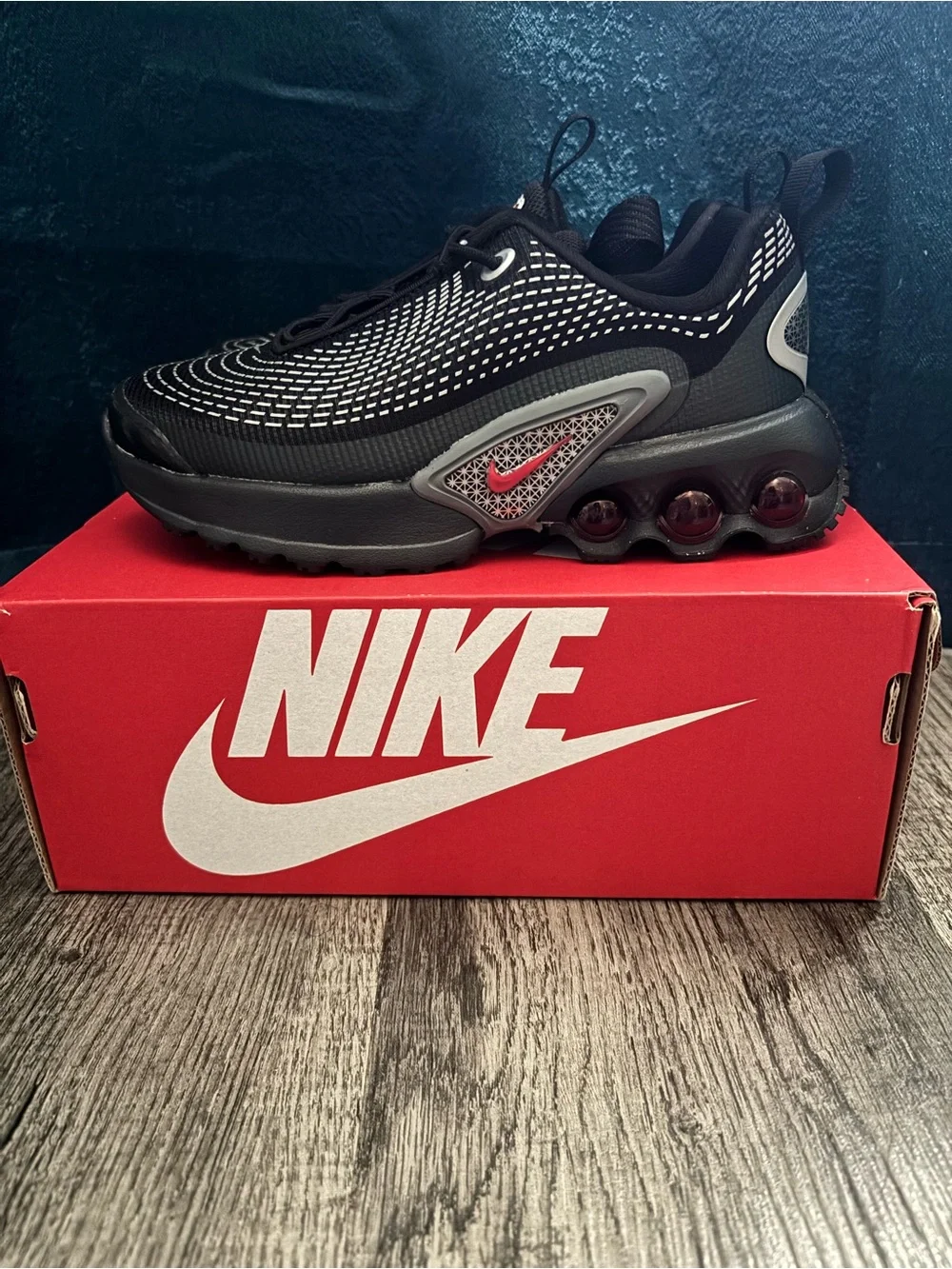 Nike Air Max Kids Black, Gray and Red Bubble